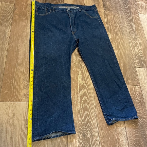 Levi's Original 501 Button Fly Denim Pre-washed Straight Leg Jeans 44x27 - Picture 14 of 16